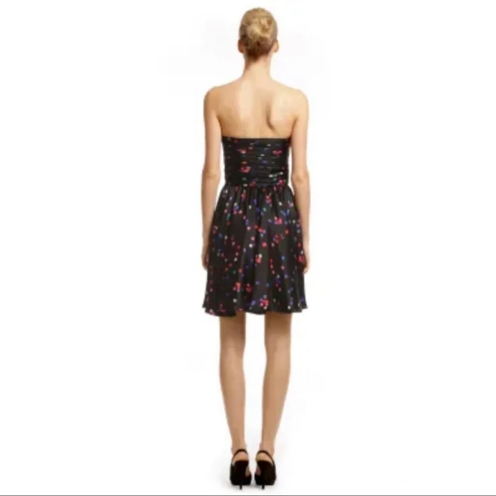 Halston Heritage Womens Strapless Black Polka Dot Silk Dress with Pockets Size 6 - Picture 15 of 16